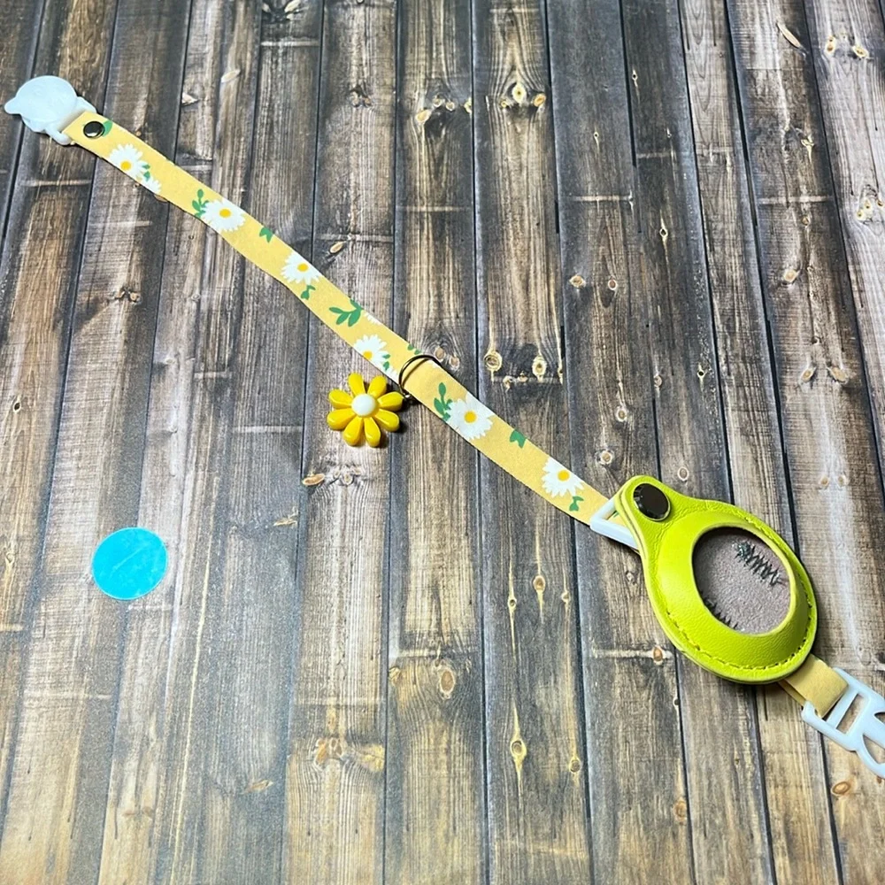 5for$10 Adjustable Cat Collar Floral Daisy Cloth Collar AirTag Yellow Collar
